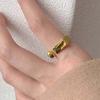Metal Geometric Opening Square Open Rings Silver Color Square Zinc Zinc Alloy Ring Simple Square Ring  Girls