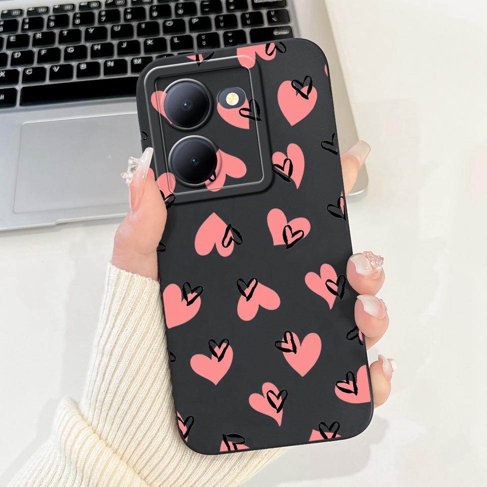 For Vivo Y36 5G V2248 Case For Vivo Y27 5G V2302 Cover Silicone Luxury Fashion Flowers Kawaii Cute Cat Funny Phone Case Bumper