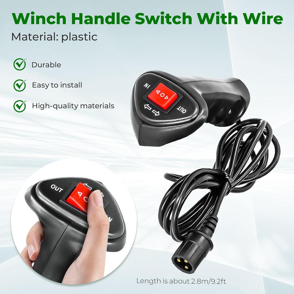 Пульт управления лебедкой, 3-контактный штекер, Пульт дистанционного управления электрической лебедкой с кабелем 9,2 фута для автомобиля, внедорожника