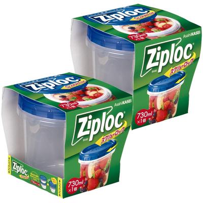 [Оптовая покупка] Контейнер для хранения Ziplock с винтовой крышкой 730 мл (1 кусок) х 2 шт.