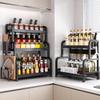 2-Tier Carbon Steel Kitchen Countertop Storage Rack