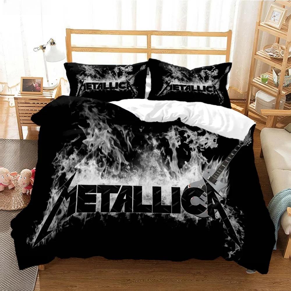 Метал-музыкальная группа MMetallica Коллекция постельного белья Односпальная Двуспальная Полная Королева Королевский Размер Коллекция кроватей Спальня для взрослых и детей Коллекция пододеяльников Домашний текстиль
