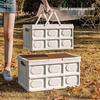 Outdoor Foldable Storage Box with Wooden Lid for Camping, Travel, Fishing, or Car Trunk