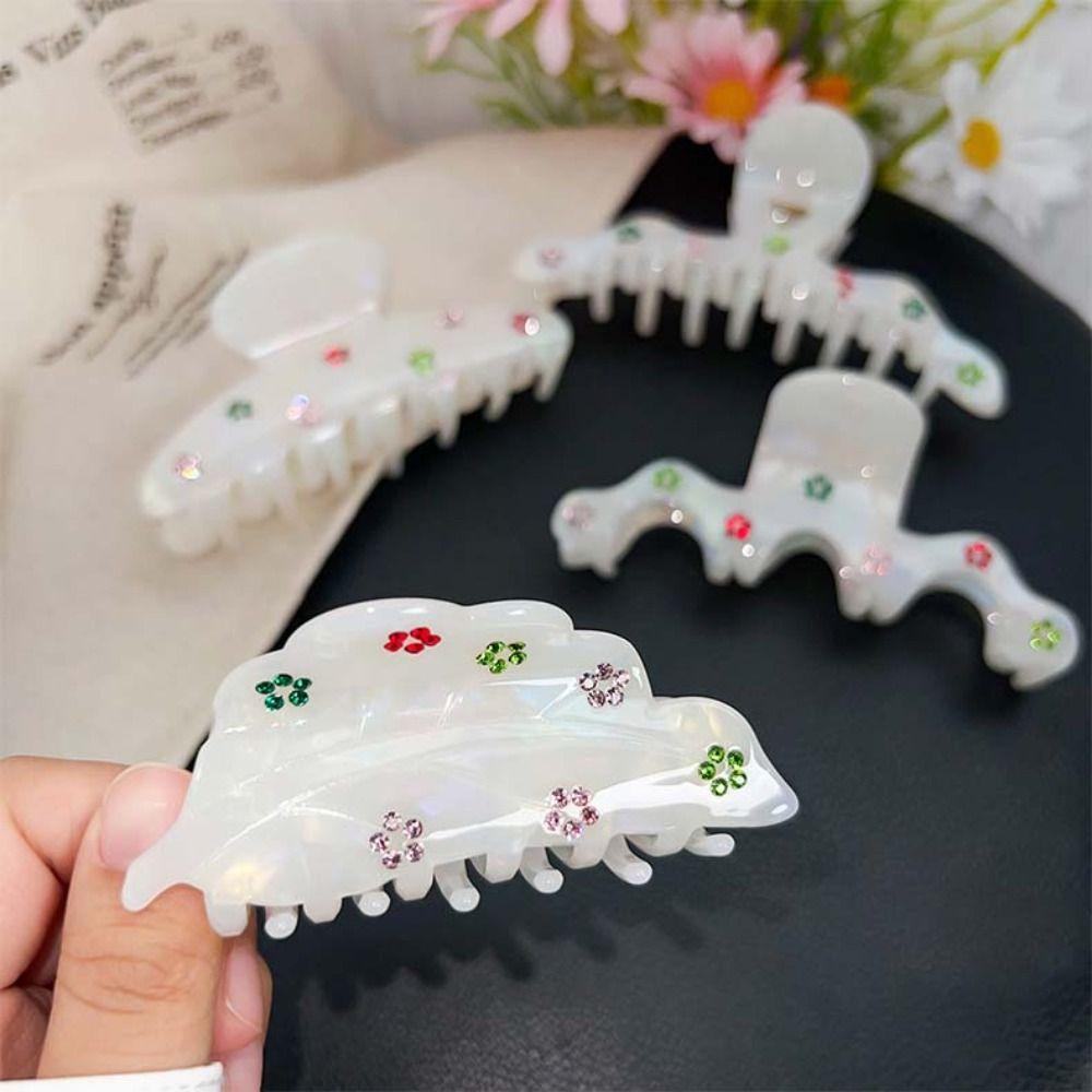 Hair Clip Mermaid Color Hair Claw Korean Style Acetic Acid Shark Clip Rhinestone Hair Claw  Travel