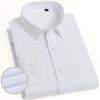 Men Long Sleeve Twill Formal Shirts Solid Business Male Dress Shirts Social Regular Fit White