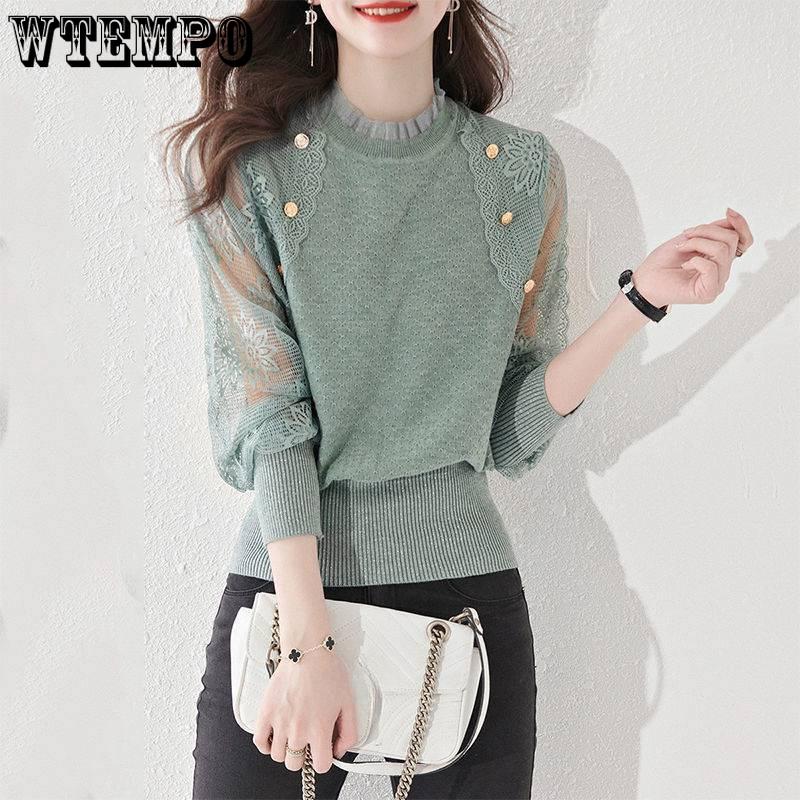 Women's Knitted Sweater Thin Cut Hollow Short Top Design Sense Sweater