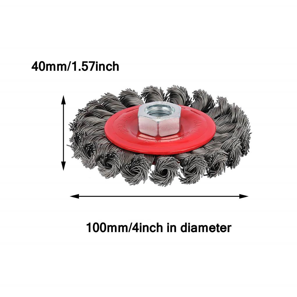 Щетка из витой проволоки с резьбовым хвостовиком, узловая, износостойкая, угловая, скрученная, гофрированная, инструменты для удаления ржавчины для наружных работ