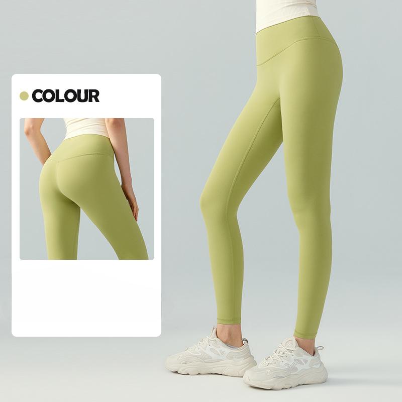 Штаны для йоги женские с высокой талией, цельные штаны для фитнеса без бокового шва, спортивные леггинсы с подъемом бедер