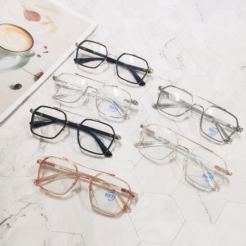 Очки с защитой от синего света, прозрачная оправа, ретро, двойная перекладина, пилот, плоские линзы, оправа для глаз, можно вставить линзы с диоптриями, женские очки для близорукости