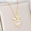 Wind Bunny Necklace Women'S Light Luxury High-End Cute Opal Pendant Exquisite Neck Chain