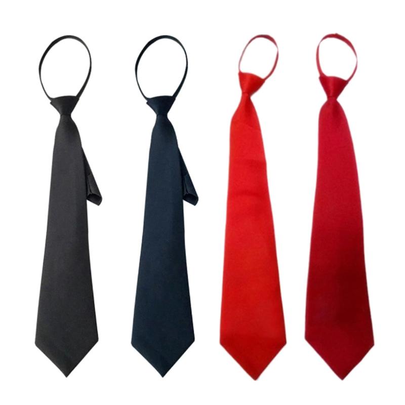 Black Clip On Men Tie Security Ties For Men Women Unisex Tie Clothing Necktie
