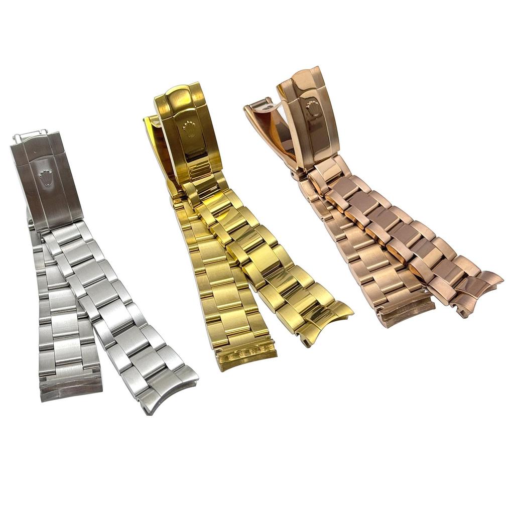 Нержавеющая сталь, ремешок для часов с изогнутым концом для Rolex Submariner, Datejust, Oyster Perpetual, Daytona - Подходит для 20 мм и 21 мм