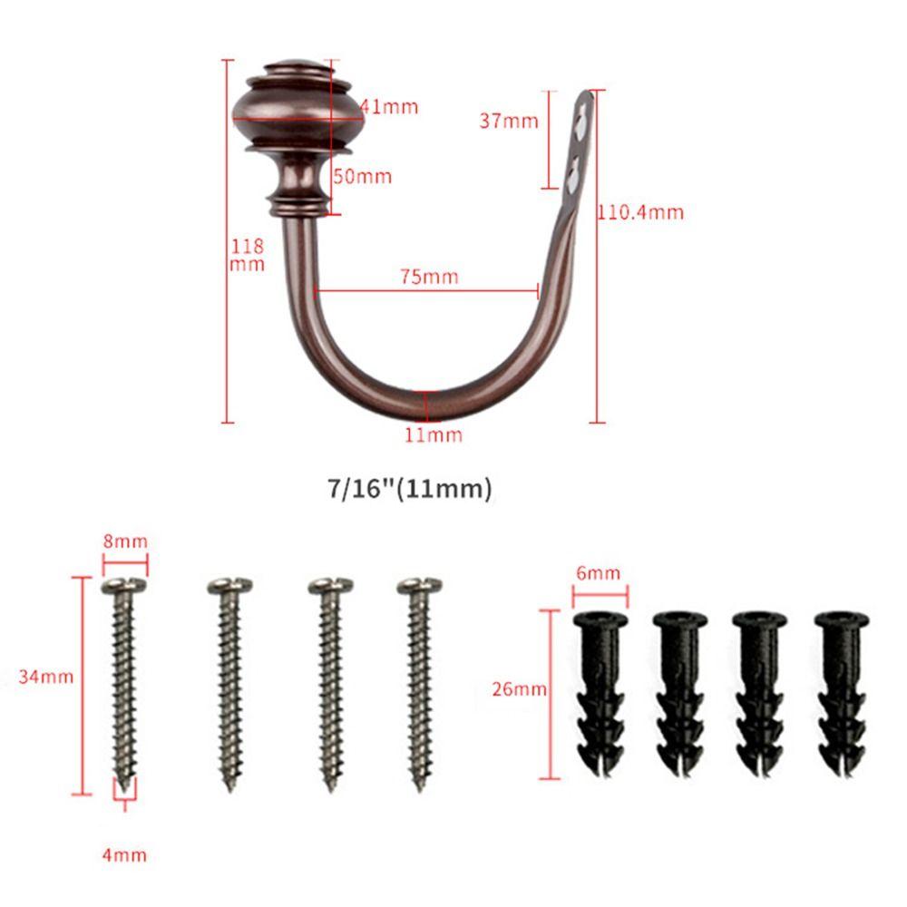 2Pcs Vintage Style Curtain Holdbacks U-Shaped Wall Mounted Tieback Hooks Fixed Elegant Drapery Tie Backs Bedroom