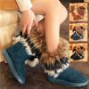 Non -Slip Snow Boots Women Winter Warm Fluffy Fur Ankle Boots Ladies Plush Shoes Female Furry Flock Platform Boots Slip -On Botas