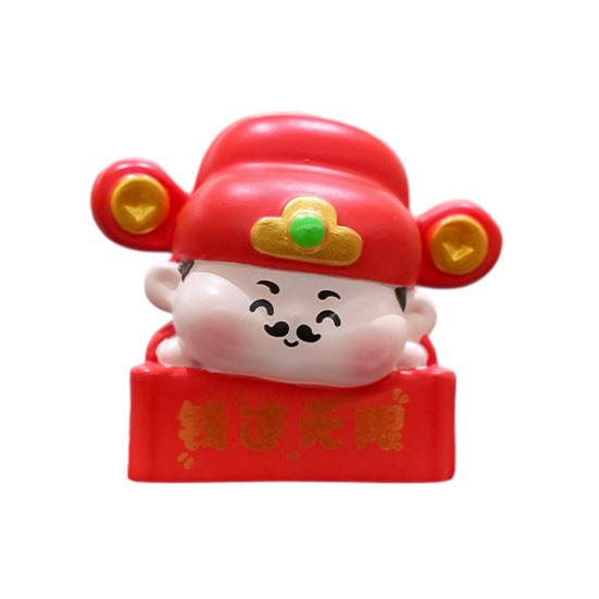 1/4 шт. Фигурка Бога Богатства Украшение для Монитора Компьютера Мультяшная Статуэтка Китайских Бессмертных Полимерная Скульптура Украшение на Приборную Панель Автомобиля