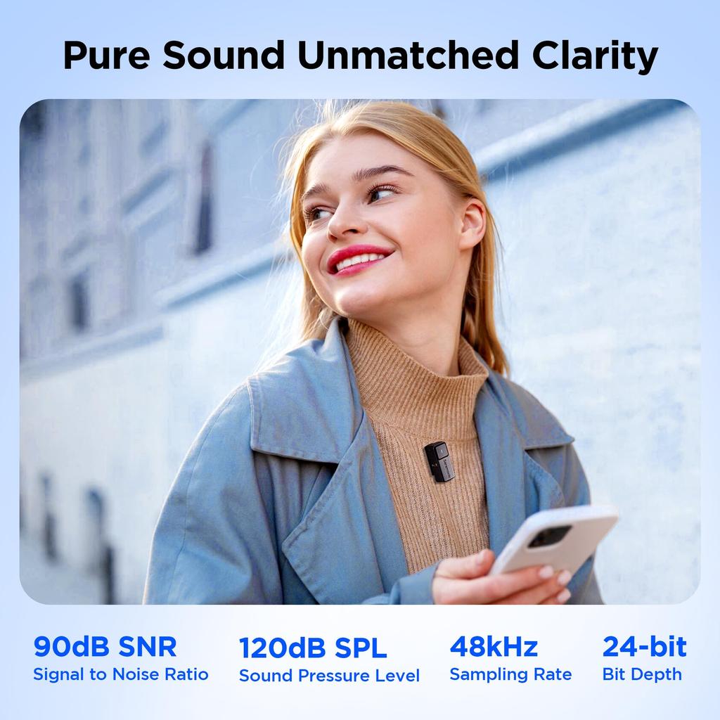 Saramonic Air Wireless Lapel Microphone System with 300m Dual Bass EQ Auto and Noise Cancellation for and Includes Two Wired Lapel Microphones