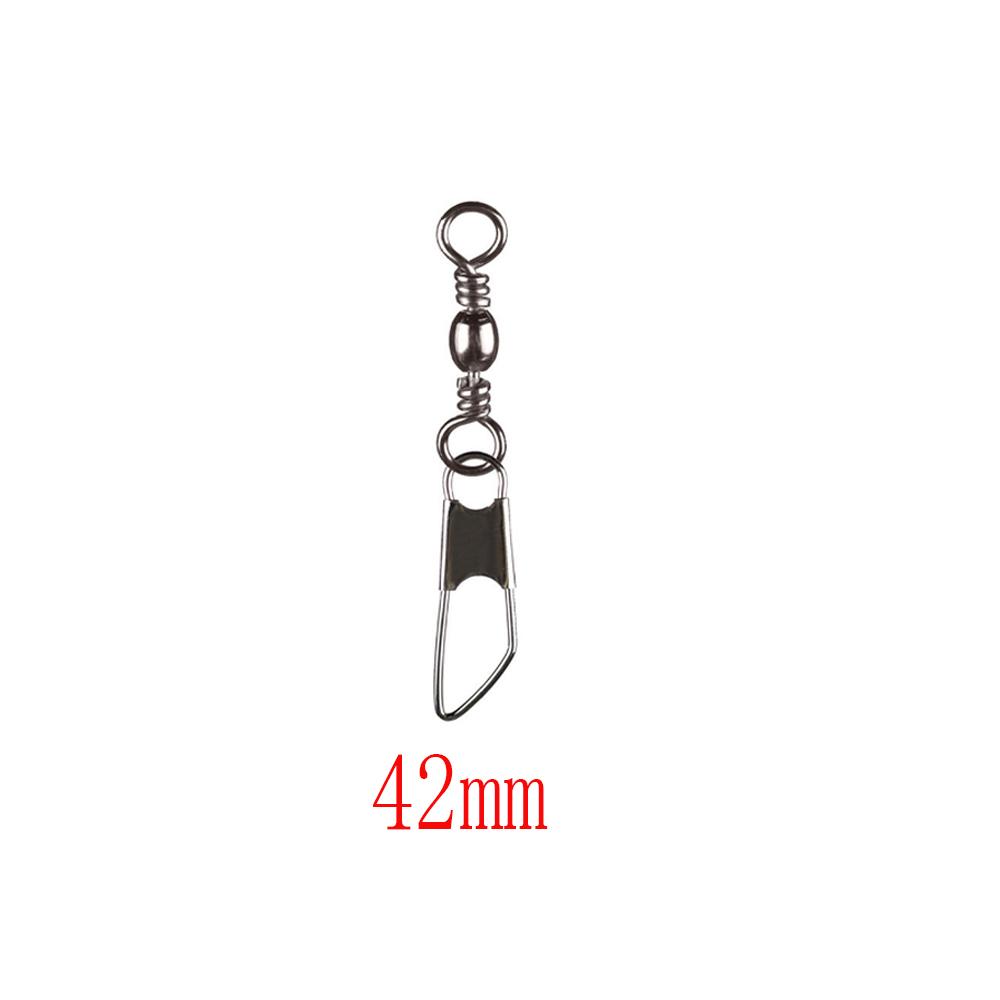 50pcs Lot High Quality Durable Barrel Swivel Fishing Connector Hanging Snap Stainless Steel