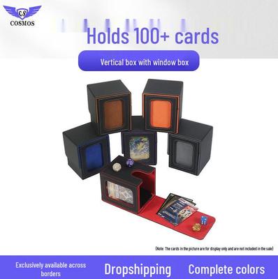 Коробка для хранения карт из ПУ: Вместимость 100+ карт для Yu-Gi-Oh, Ultraman, Magic The Gathering