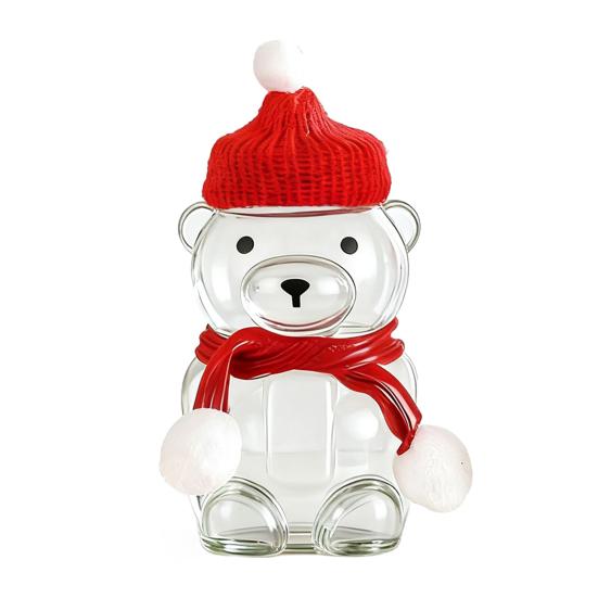 Бутылка для напитков с тематикой медведя Милый тамблер для чая и кофе со льдом Портальный стакан для холодных напитков с крышкой Подарок на день рождения и Рождество для детей и подростков