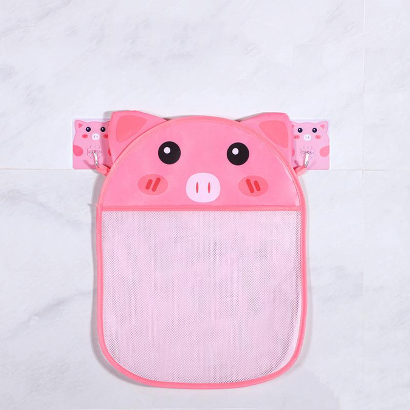 Baby Girl Cartoon Animal Shower Hanging Basket Cute Mesh Bag Bathroom Storage Organizer Holder for Kid Bath Water Toys Net Pouch