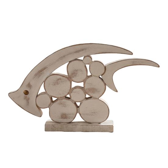 Decorative Wooden Fish Ornaments Hollow Design Coastal Style Fish Desktop Decoration Rustic Beach Style
