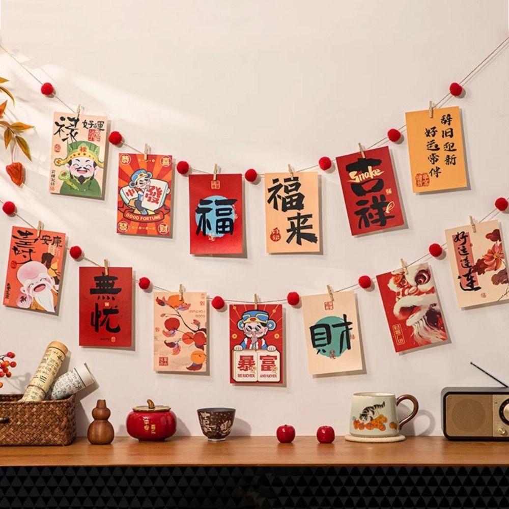 15pcs/set DIY Blessing Words Wall Stickers Cartoon Blessing Greeting Cards  Photo Props