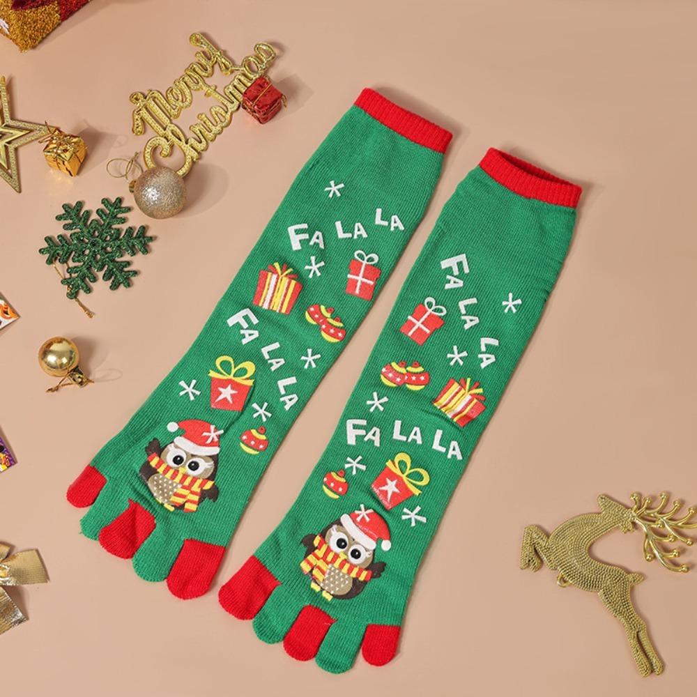 Winter Warm Christmas Toe Socks Cartoon Printed Leg Warmer High Socks Women Boot Sock  Xmas Party