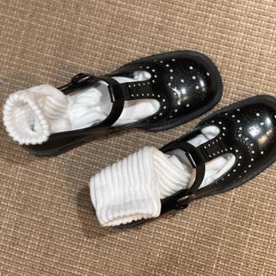 Версия из коровьей кожи~ Кожаные туфли Мэри Джейн на толстой подошве в британском стиле с гравировкой, женские весенние лоферы на одной педали, одинарные туфли, туфли с декором