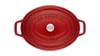 Staub Cocotte Oval Cherry большой эмалированный горшок ручной работы, совместимый с IH, японский La Cocotte Oval "Pico 31 см" [Авторизованный продукт] 40509-866
