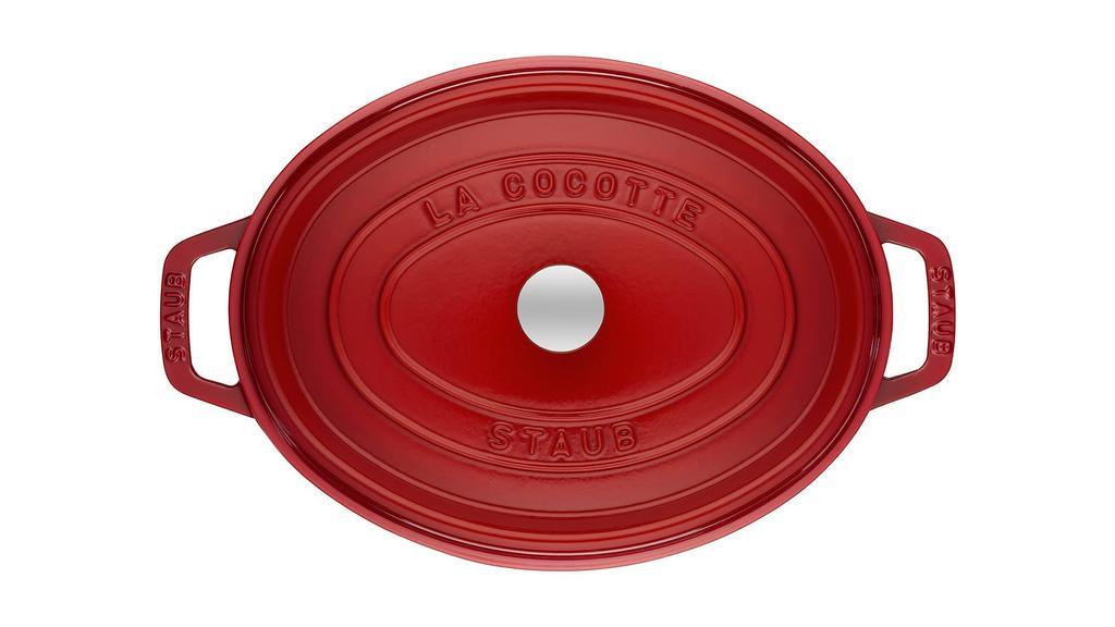 Staub Cocotte Oval Cherry большой эмалированный горшок ручной работы, совместимый с IH, японский La Cocotte Oval "Pico 31 см" [Авторизованный продукт] 40509-866