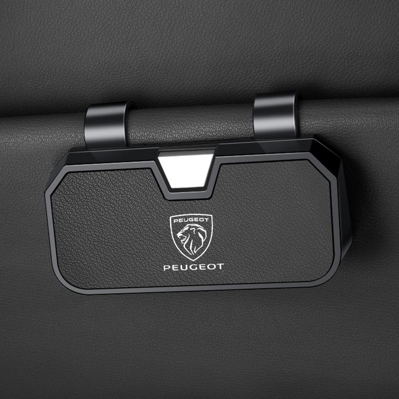 Car Sun Visor Glasses Clip Pressing Switch Eyeglasses Holder For Peugeot 5008 408 308 Landtrek 208 2008 3008 Rifter 508 301 608