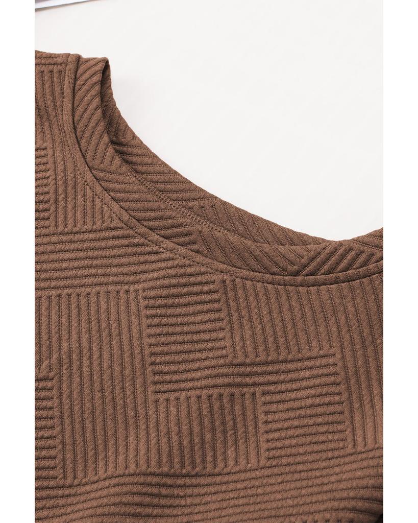 Azura Exchange Комплект из фактурного топа с длинными рукавами и шорт на завязках