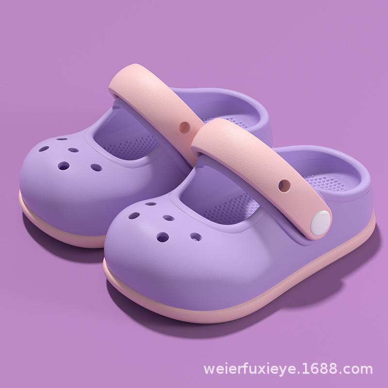 Children's closed-toe sandals for summer, cartoon style, suitable for boys and girls, non-slip, breathable, cute baby beach sandals