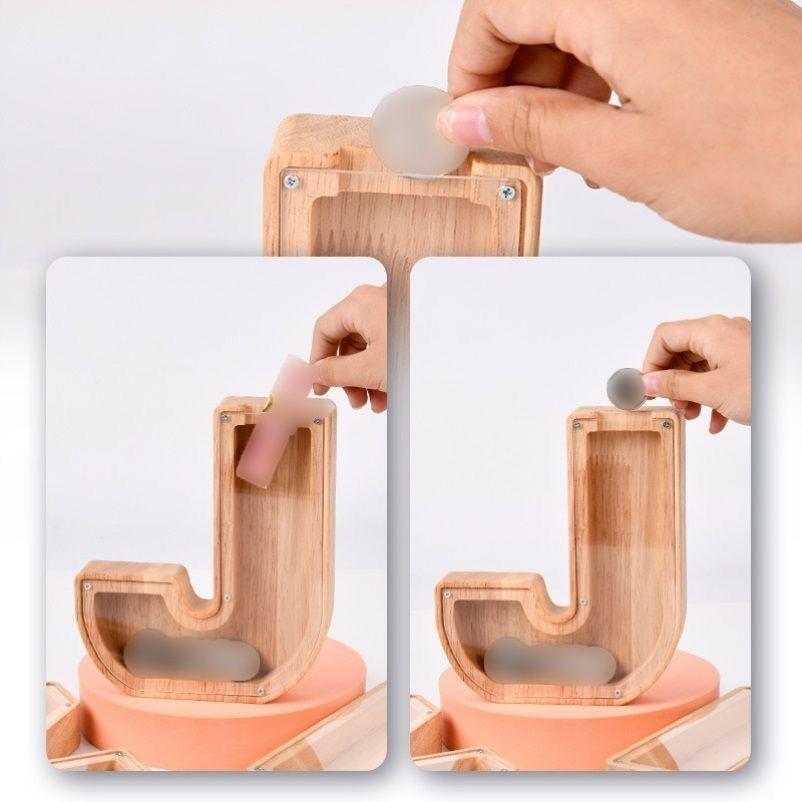 Двадцать шесть английских алфавитов, копилка, монета, деньги, копилка, деревянная коробка для хранения писем, настольное украшение, домашний декор, поделки для детей