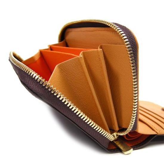 Porter Double Zip-Around Bifold Wallet 129-03736 (Navy x Natural)