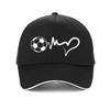 Fashion Soccer Ball Heartbeat Baseball Cap Unisex Soccer Sports Hip Hop Cap Summer Adjustable Football Lovers Hat Snapback Gorra