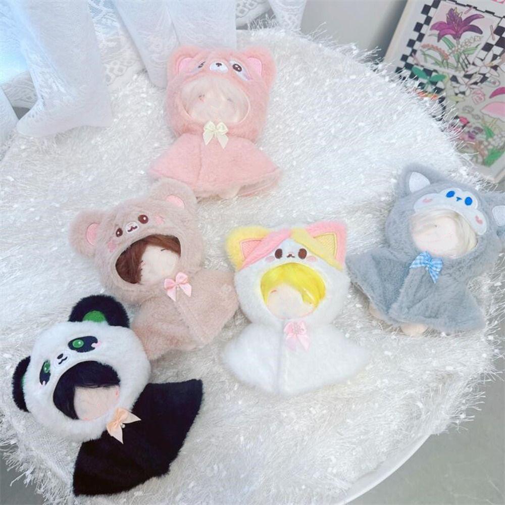 Hairy Cartoon Animal Shawl 10CM Doll Clothes Gift Doll Plush Cloak