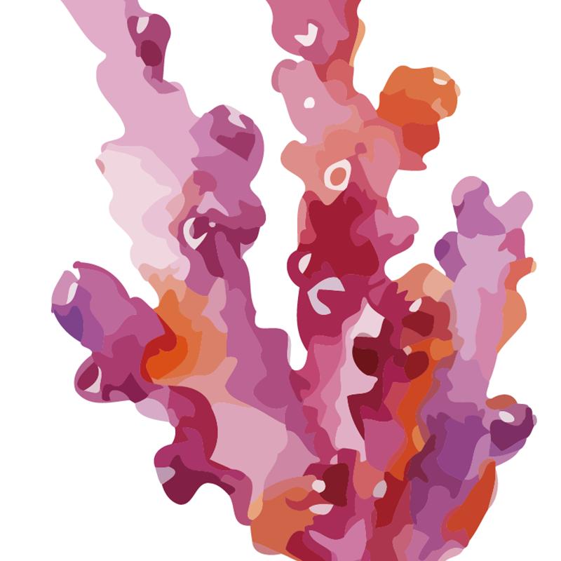 Кораллы Арт Принт Настенные Картины Декор Дома , Акварельный Принт Кораллов Настенное Искусство Подвесная Холст-Картина для Ванной Комнаты Морской Декор