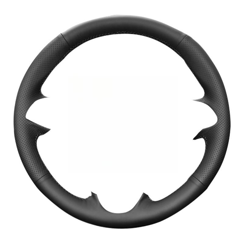 Для Mitsubishi Outlander Lancer X 10 2007-2015 ASX 2010-2013 Черно-коричневая кожаная накидка на руль автомобиля, сшитая вручную