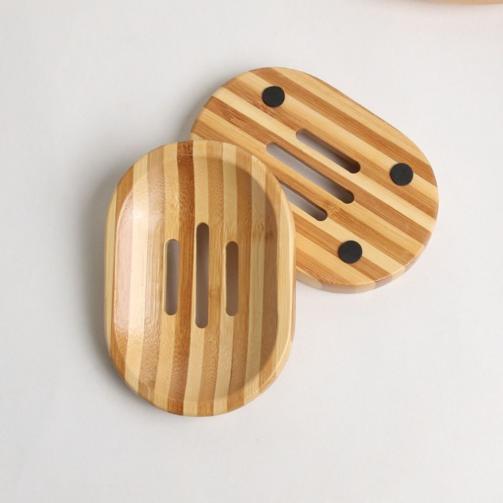 Square Drainer Bamboo Soap Holder Durable Soap Tray Home