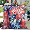Fashion Statue of Liberty Pattern Blanket Flannel Thin Blanket Portable Home Travel Office Lunch Break Blanket Birthday Gift