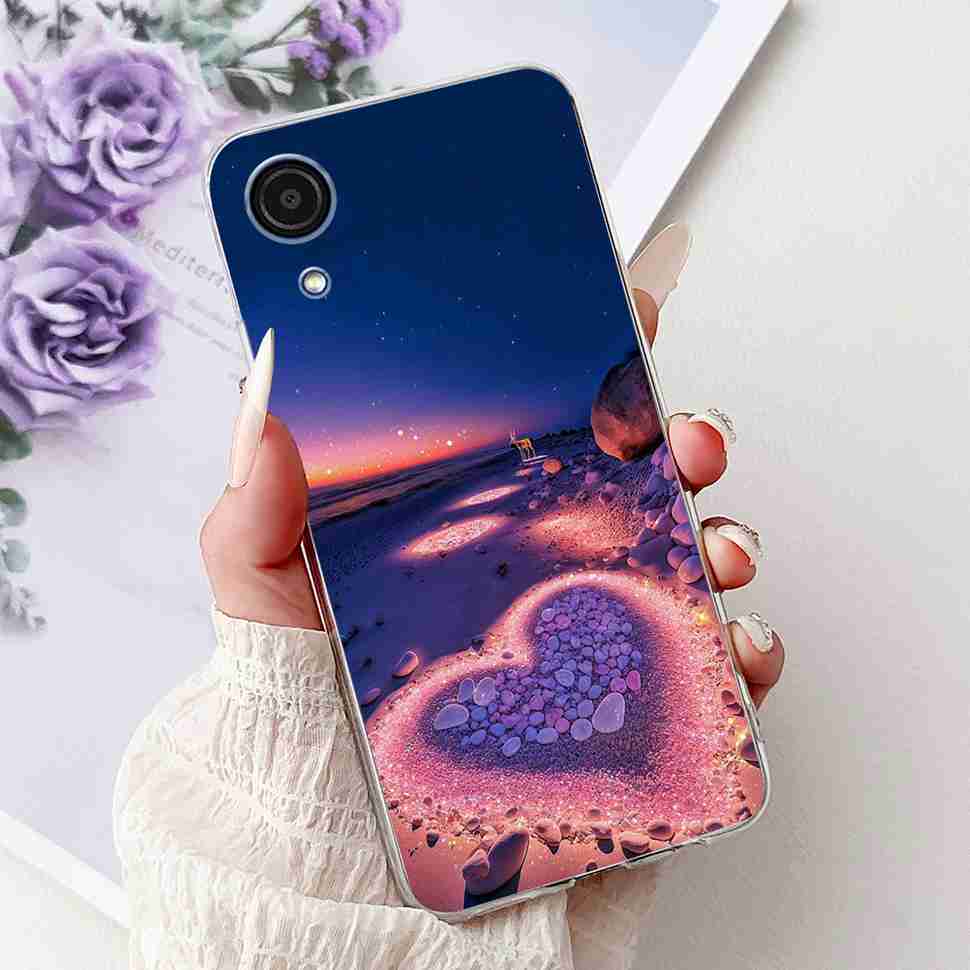 Для Samsung A03 Core Чехол Мягкий Силикон Милый Рисованный Чехол-Крышка с Сердечками Для Samsung Galaxy A03 Core SM-A032F TPU Fundas Capa