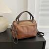 Ретро Бостон Большая вместимость женская сумка через плечо из мягкой искусственной кожи, однотонная женская сумка через плечо, сумки