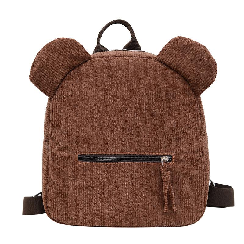 Cute Bear Ear Fleece Backpack for Girls, 1Pcs Warm Lambswool Small Daypack, Kids Casual School Bag Rucksack for Travel Shopping