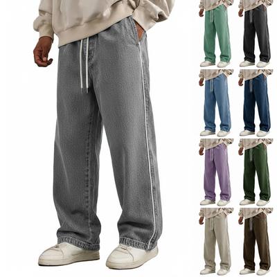 Классические мужские джинсы прямого кроя slim fit с эластичным поясом для пожилых мужчин