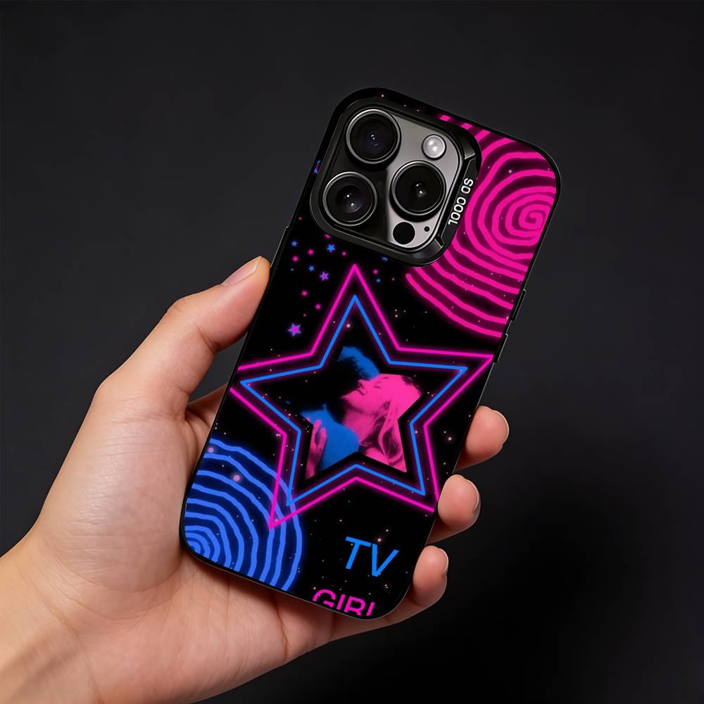 T-TV Girl Album Phone Case For iPhone17, 16,15,14,13,12 Pro Max Black Candy Matte Shockproof Cover