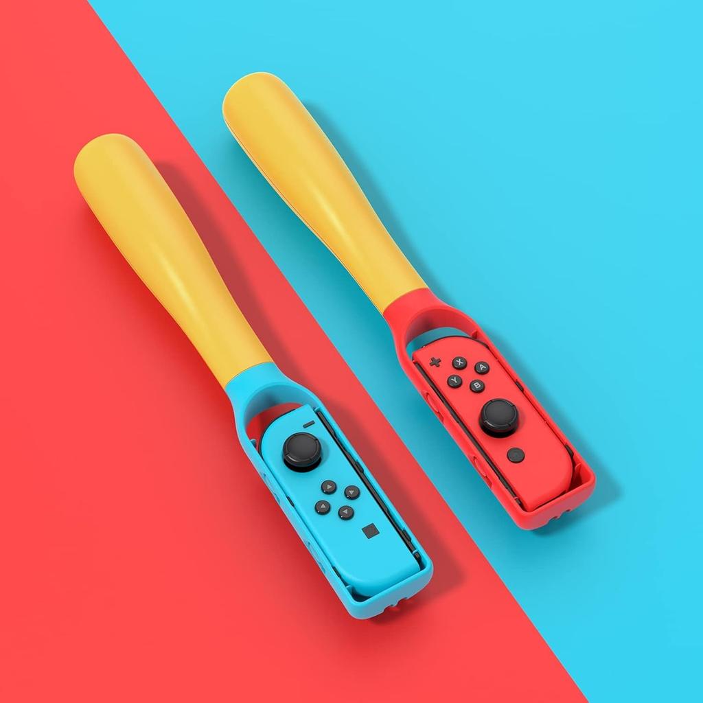 2Pcs Baseball Bat Handle Grips, TSV Baseball Stick Game Accessories Fit for Nintendo Switch/Switch OLED Joy-Con, Somatosensory Sports Game