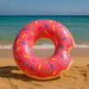 Bouée Gonflable Géante Forme Donut 105 cm Mulitcolore pour Enfants et Adultes Piscine ou Plage