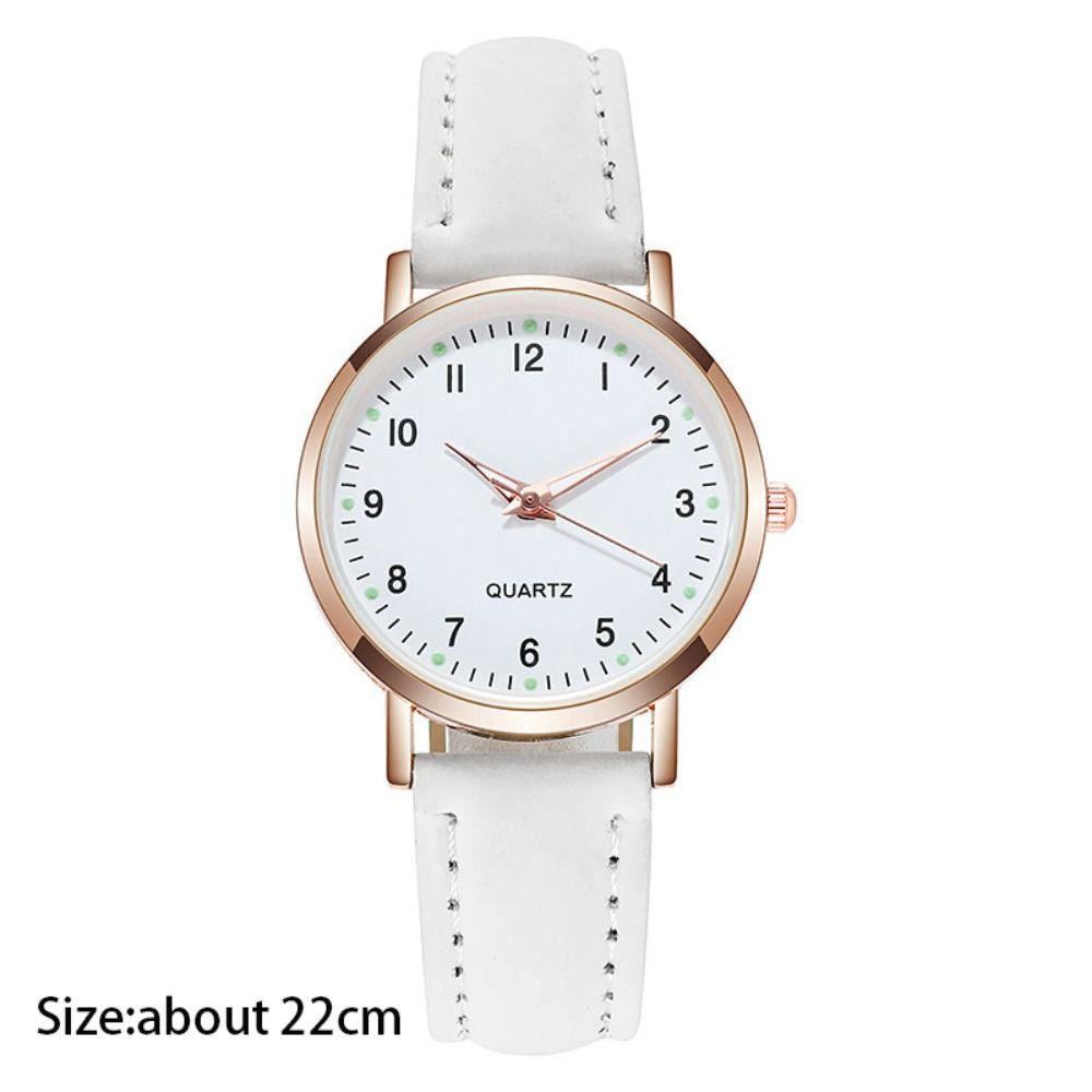 Кожаный ремешок для часов Кварцевые наручные часы Стеклянные круглые часы Подарок Наручные часы Женские