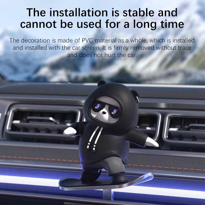 Приборная панель автомобиля украшения скейтборд медведь раздвижной медведь движущийся медведь креативный автомобиль мультяшное украшение интерьера